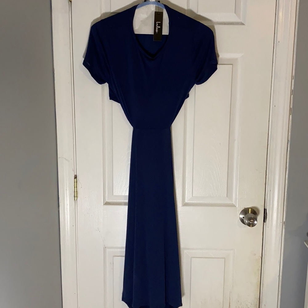 New with tag, blue , open back, Lulu’s dress